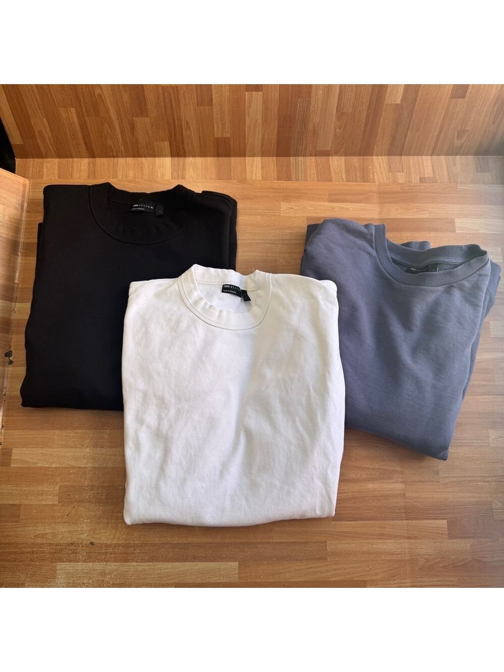 ASOS long sleeve cotton bundle, size large, plain/solid and ramen noodles 3 tops